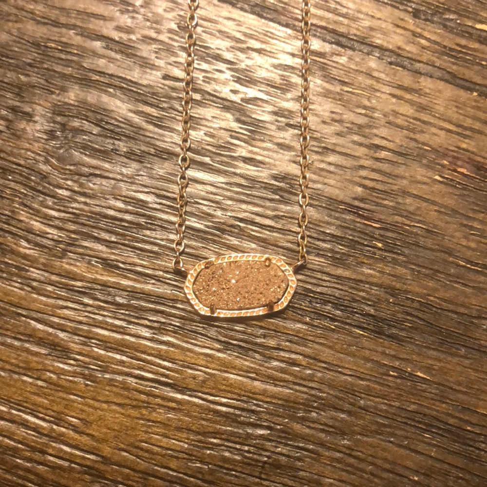 kendra scott rose gold drusy necklace